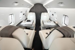 Interior of piaggio P180 made by Delta Interior in Italy