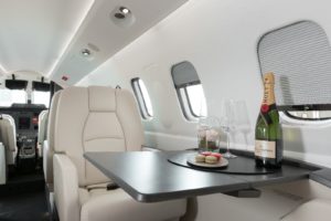 Interior of piaggio P180 made by Delta Interior in Italy